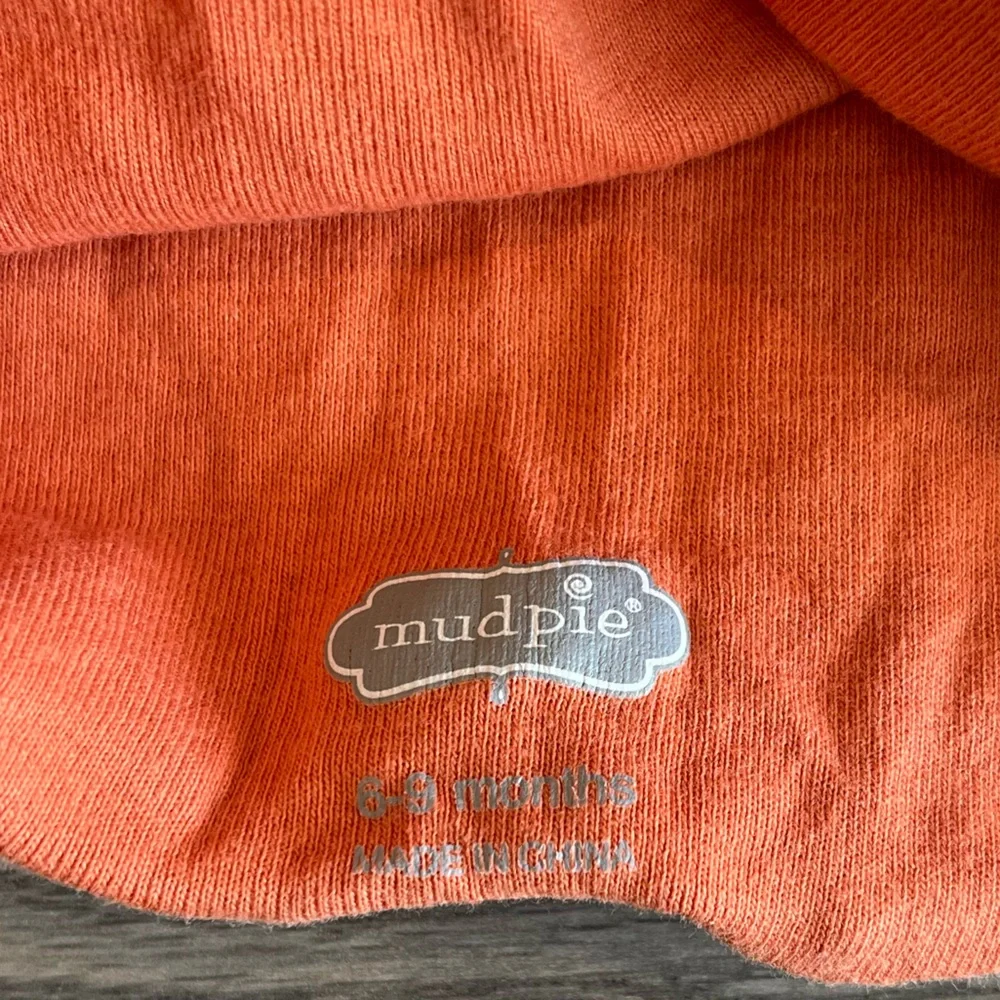 Mudpie Baby Knotted Cap Hat Cotton Orange 6-9 Months